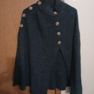 Elegant Black Buttoned Women's Sweater Linda Anderson